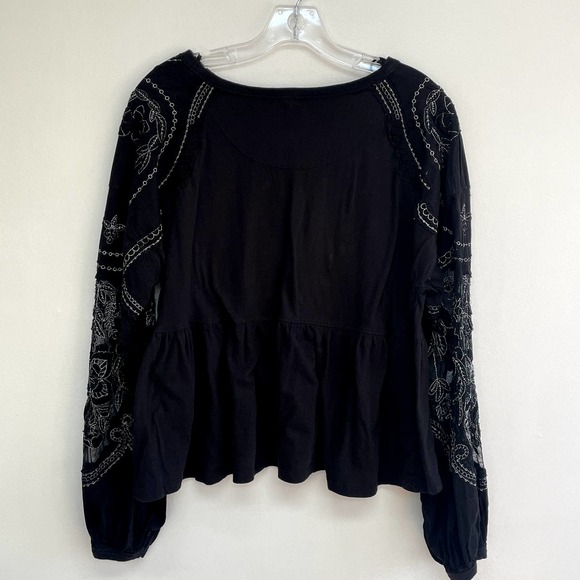 Free People Embroidered Penny Tee Sz S - Picture 6 of 9